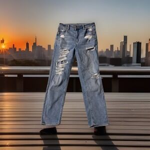 American‎ Eagle AE Stretch Ripped Mom Womens Jeans